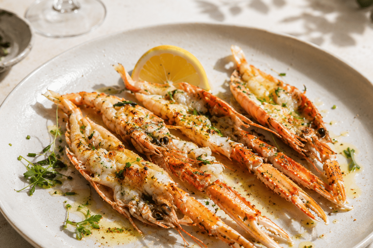 Langoustines rôties, beurre citronné